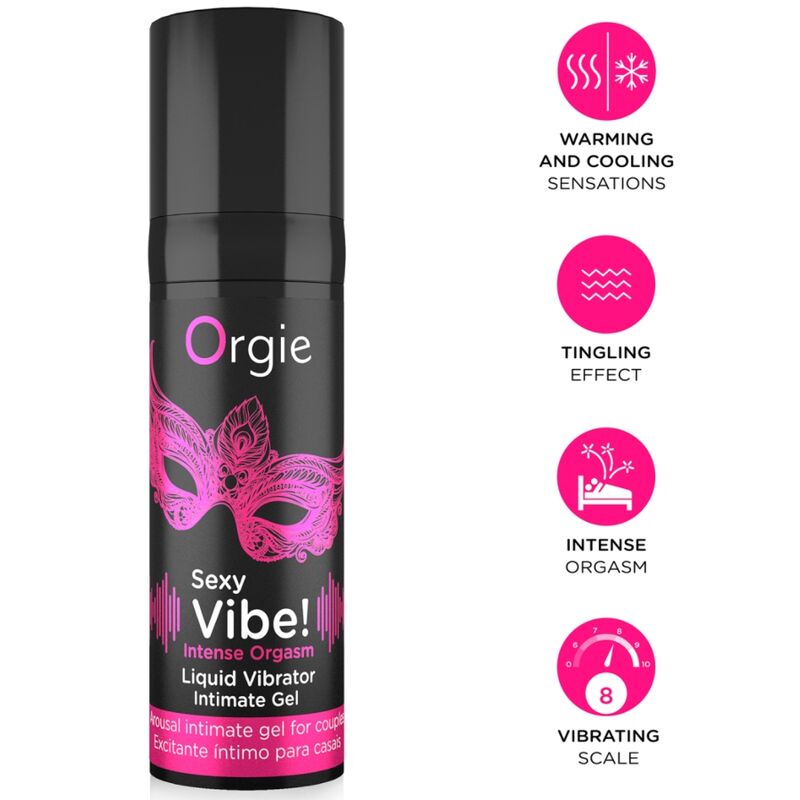 ORGIE - Sexy Vibrations! Gel íntimo para sensaciones múltiples y orgasmos intensos, 15 ml