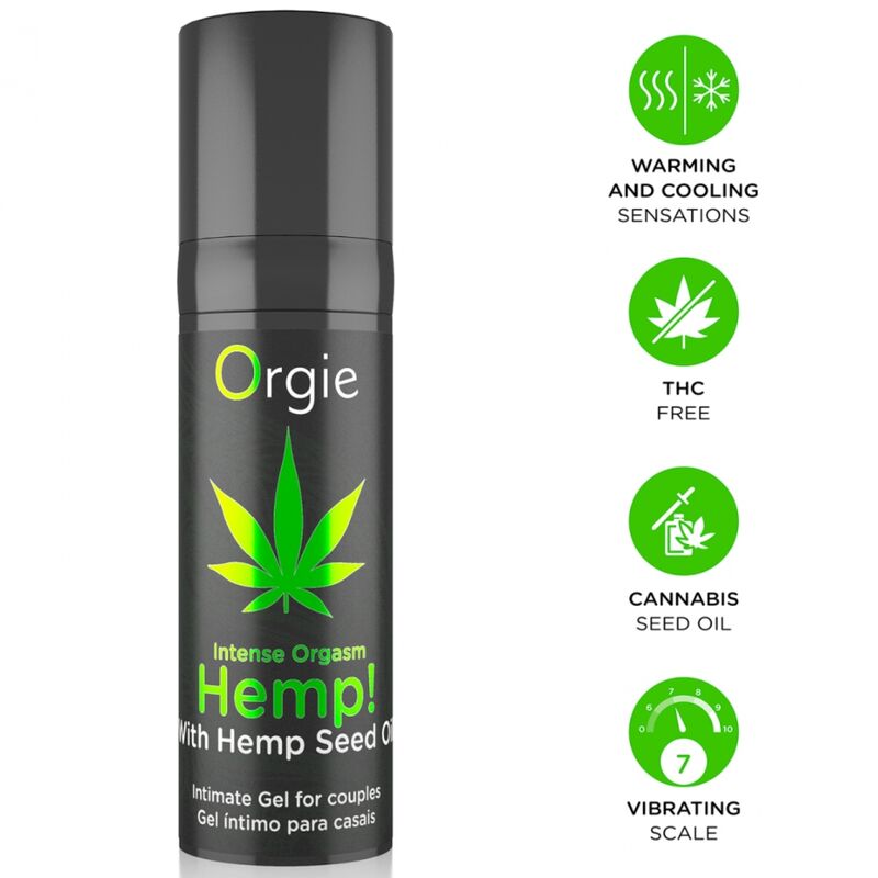 ORGIE - Hemp! Gel íntimo para sensaciones múltiples y orgasmos intensos, 15 ml