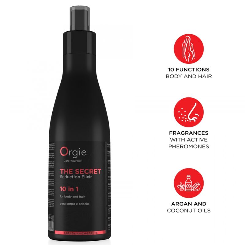ORGIE - ELIXIR SECRETO DE SEDUCCIÓN 10 EN 1, LOCIÓN PARA CUERPO Y CABELLO 200 ML