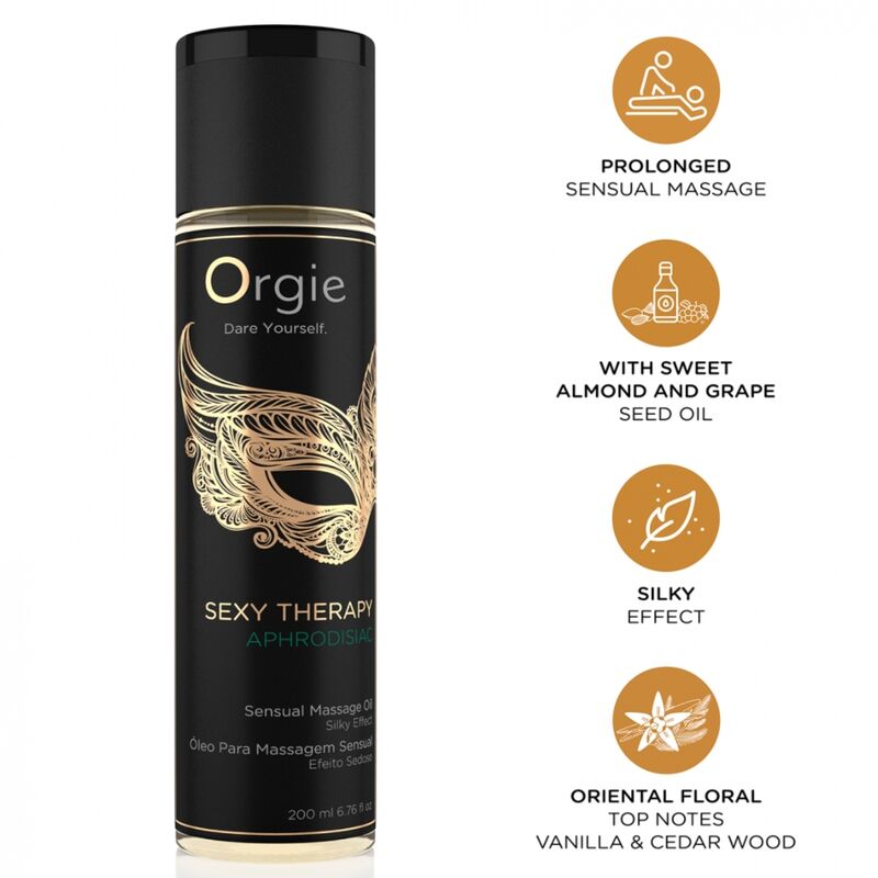 ORGIE - OLIO DA MASSAGGIO SENSUALE AFRODISICO PER UNA TERAPIA SEXY 200 ML