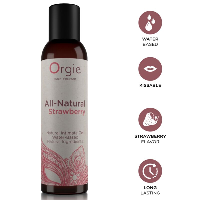 ORGIE - GEL ÍNTIMO DE BASE ACUOSA TOTALMENTE NATURAL DE FRESA 150 ML