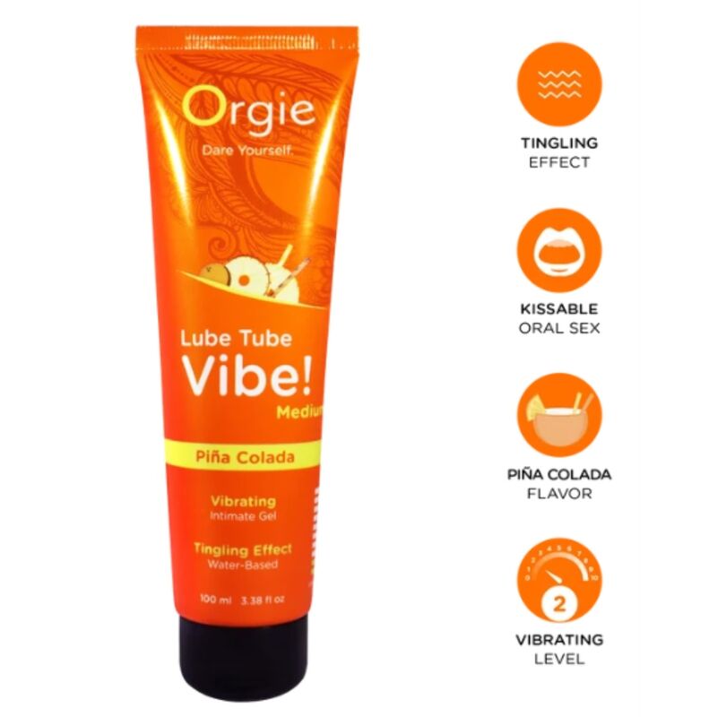 ORGIE - LUBE TUBE VIBE! PIÑA COLADA KISSABLE GEL ÍNTIMO FORMULO MEDIO 100 ML