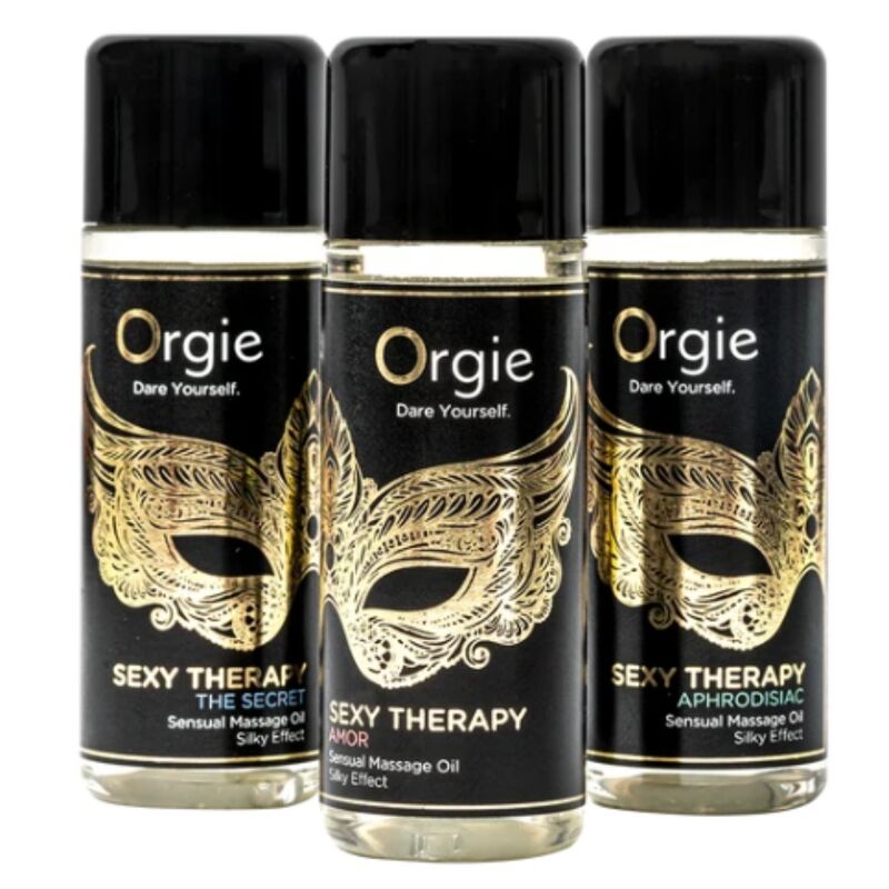 ORGIE - Sexy Therapy colección de aceites de masaje sensual en formato mini, 3 x 30 ml