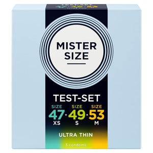 MISTER SIZE - CONFEZIONE CAMPIONE PRESERVATIVI MISURA 47-49-53 MM (3 UNITÀ)