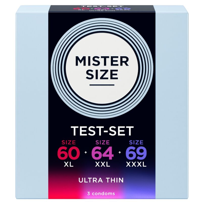 MISTER SIZE - CAMPIONE CONFEZIONE PRESERVATIVI MISURA 60-64-69 MM (3 UNITÀ)