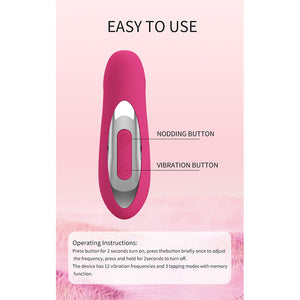 PRETTY LOVE - VIBRATORE RICARICABILE IN SILICONE DUDEN CON 12 MODALITÀ DI VIBRAZIONE E 3 MODALITÀ DI OSCILLAZIONE, ROSA