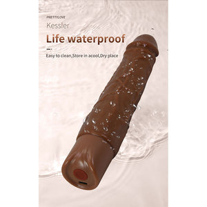 PRETTY LOVE - KESSLER DILDO VIBRANTE REALISTICO CON 10 MODALITÀ DI VIBRAZIONE E 10 ROTAZIONI, 22 CM, MARRONE