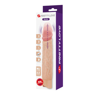 PRETTY LOVE - KESSLER DILDO VIBRANTE REALISTICO CON 10 MODALITÀ DI VIBRAZIONE E 10 ROTAZIONI, 22 CM NATURALE