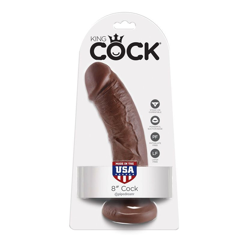 KING COCK - 8 DILDO MARRÓN 20.3 CM