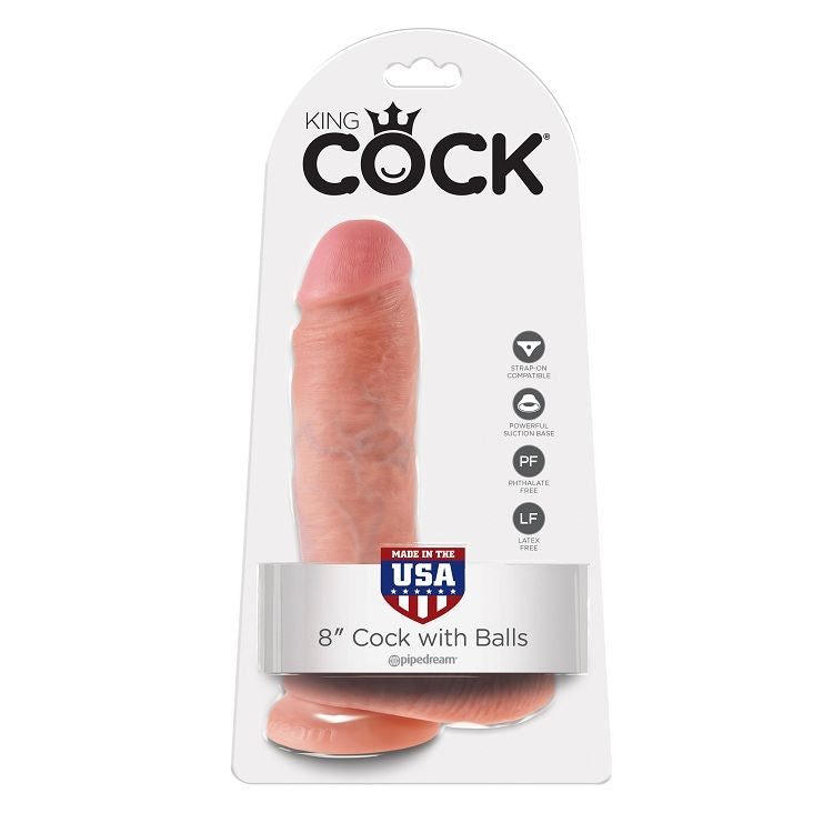 KING COCK - 8 DILDO CARNE CON ESFERAS 20.3 CM