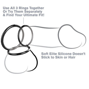 FANTASY C-RINGZ - SET DE 3 ANILLOS DE SILICONA PARA POTENCIAR LA RESISTENCIA