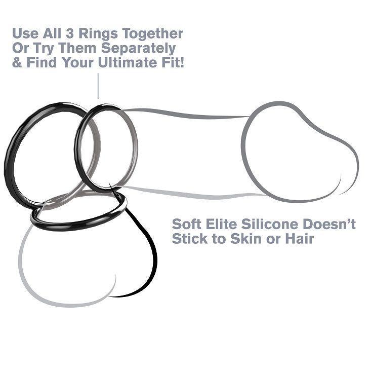 FANTASY C-RINGZ - SET DE 3 ANILLOS DE SILICONA PARA POTENCIAR LA RESISTENCIA