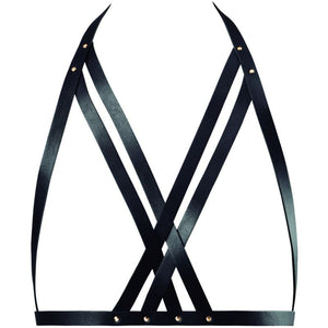 BIJOUX INDISCRETS MAZE - Arnés de sujetador tipo halter negro