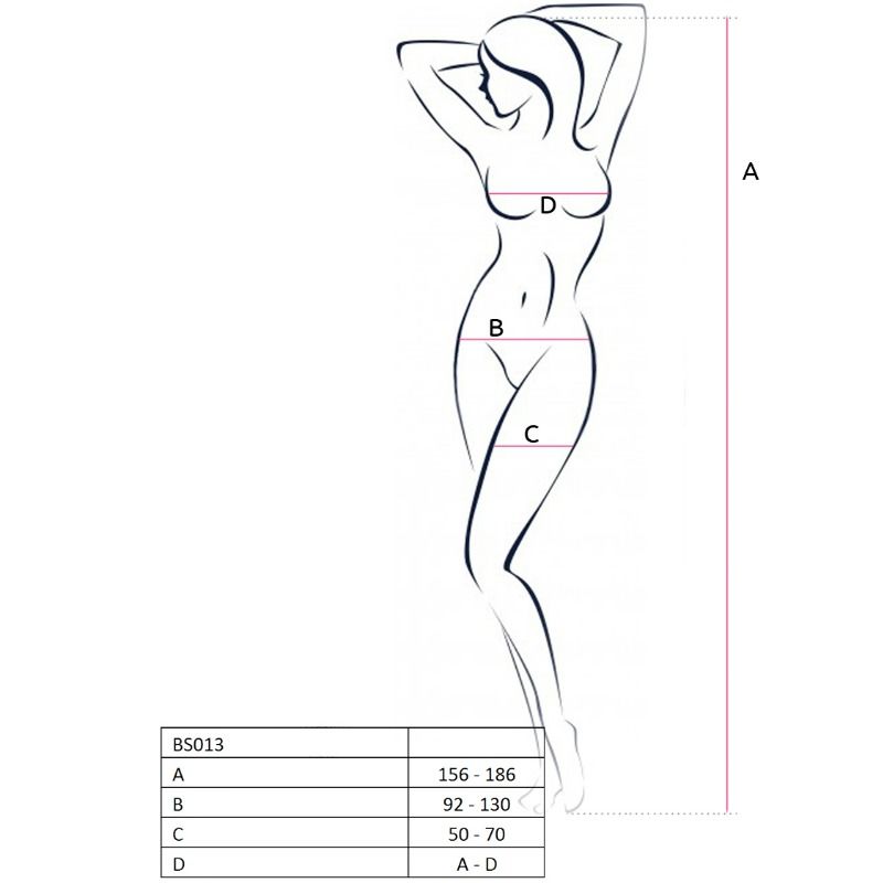 PASSION - MUJER BS013 BODYSTOCKING BLANCO TALLA ÚNICA