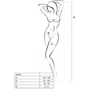 PASSION - WOMAN BS034 BODYSTOCKING ROSSO TAGLIA UNICA