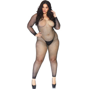 LEG AVENUE - MEDIAS DE REJILLA CRISTALIZADAS 1X-2X