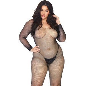 LEG AVENUE - MEDIAS DE REJILLA CRISTALIZADAS 1X-2X