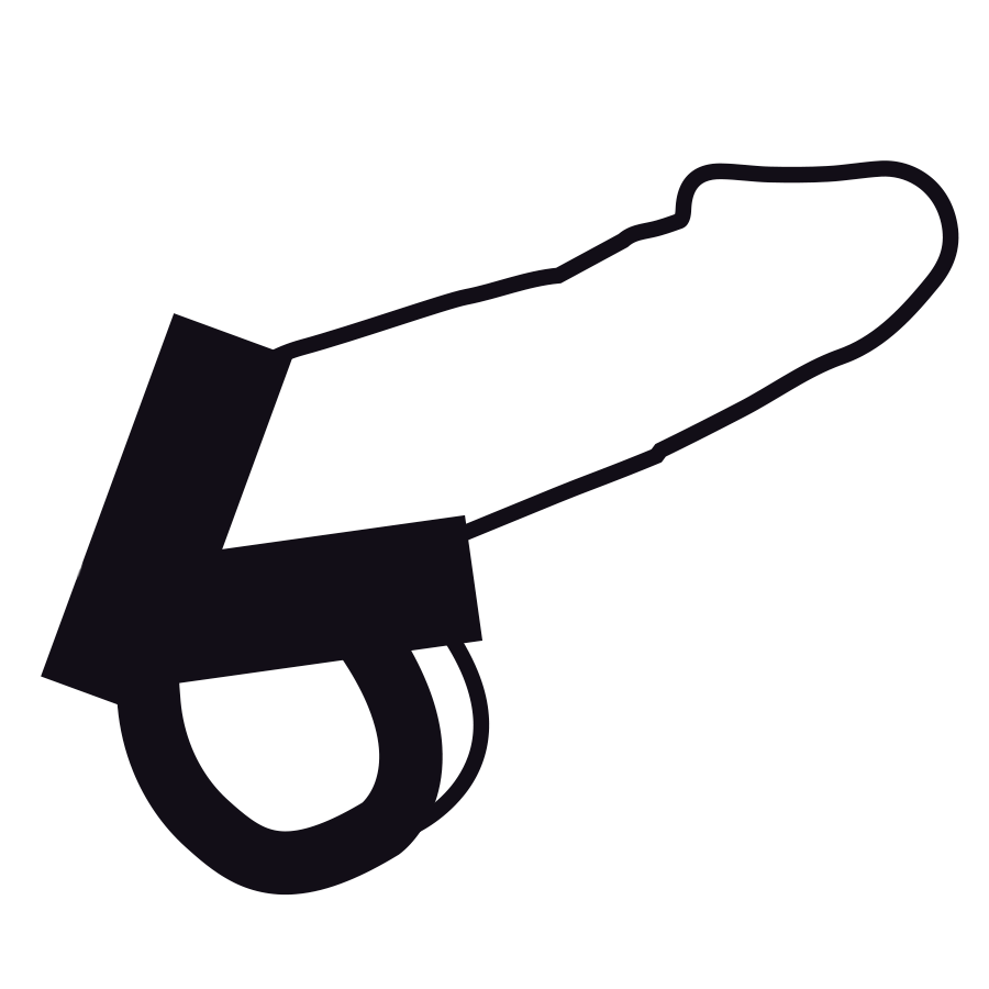 OSCURIDAD - ANILLO DE PENE Y TESTÍCULOS DE CUERO