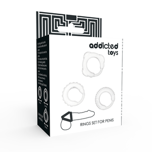 ADDICTED TOYS - SET DE ANILLOS PARA PENE TRANSPARENTES