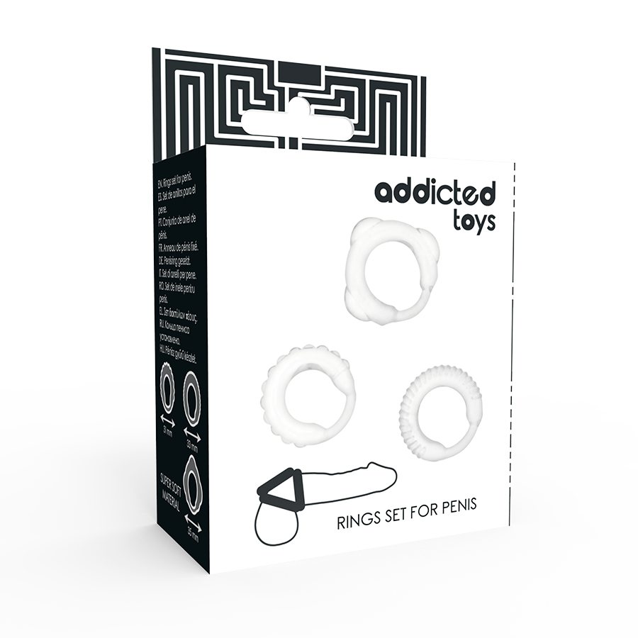 ADDICTED TOYS - SET DE ANILLOS PARA PENE TRANSPARENTES