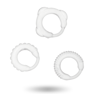 ADDICTED TOYS - SET DE ANILLOS PARA PENE TRANSPARENTES
