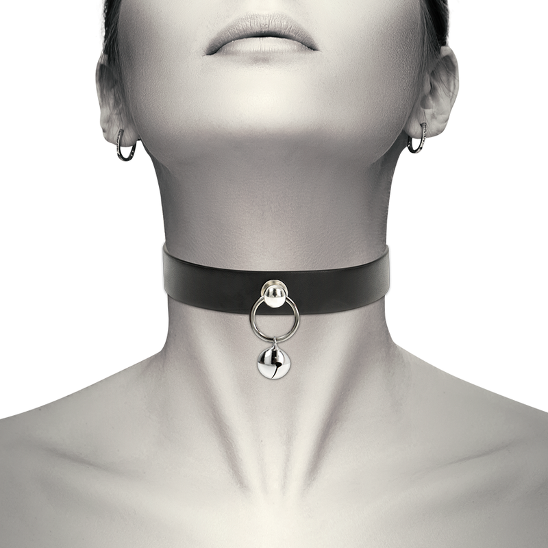 COQUETTE CHIC DESIRE - VEGAN LEATHER CHOKER WOMEN'S ACCESSORY BELL/O-RING