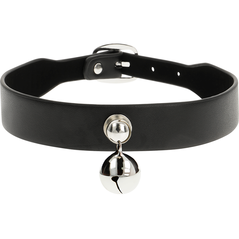 COQUETTE CHIC DESIRE - VEGAN LEATHER NECKLACE WOMEN ACCESSORY WITH RATTLE
