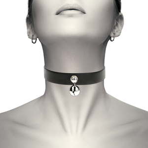 COQUETTE CHIC DESIRE - VEGAN LEATHER NECKLACE WOMEN ACCESSORY WITH RATTLE