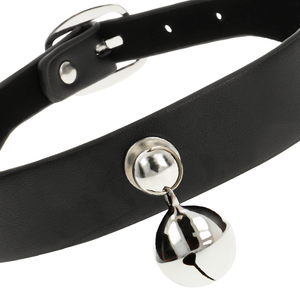 COQUETTE CHIC DESIRE - VEGAN LEATHER NECKLACE WOMEN ACCESSORY WITH RATTLE