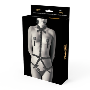 COQUETTE CHIC DESIRE - DELUXE LINGERIE SET WITH NIPPLE COVERS