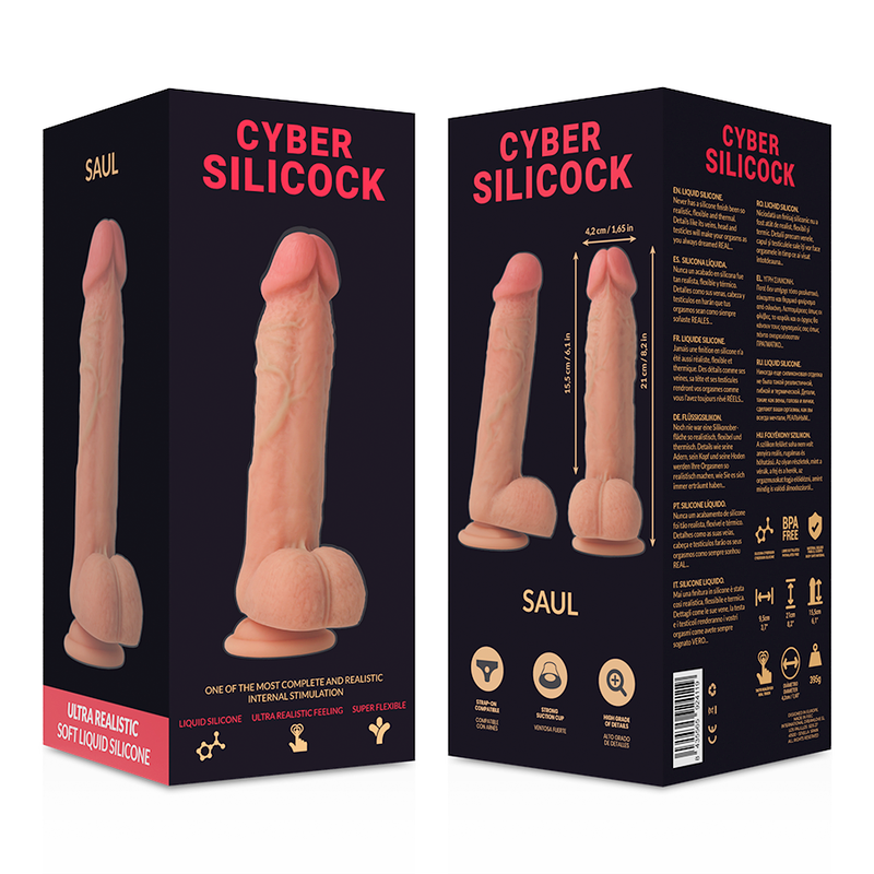 CYBER SILICOCK - SAUL SILICONE LIQUIDO MORBIDO ULTRA REALISTICO 21 CM -Ø- 4.2 CM