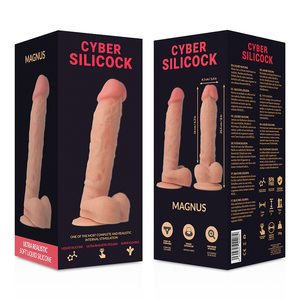 CYBER SILICOCK - STRAP-ON MAGNUS SILICONE LIQUIDO CON 3 ANELLI IN OMAGGIO 20.5 CM -O- 4.1 CM